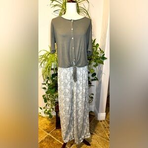 Cost Plus World Market Kids' Floral White and Gray Bottoms